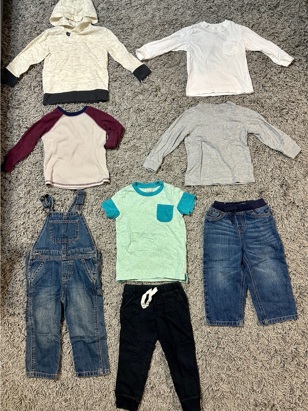 Cat & Jack Teal Trim Light Mint Speckled Baby Shirt